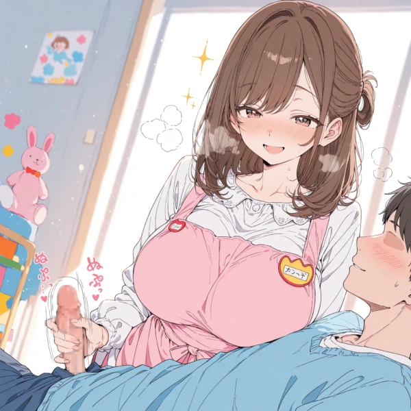 デカパイの保育士先生に、大人も思い切り甘えてエッチしちゃう の表紙