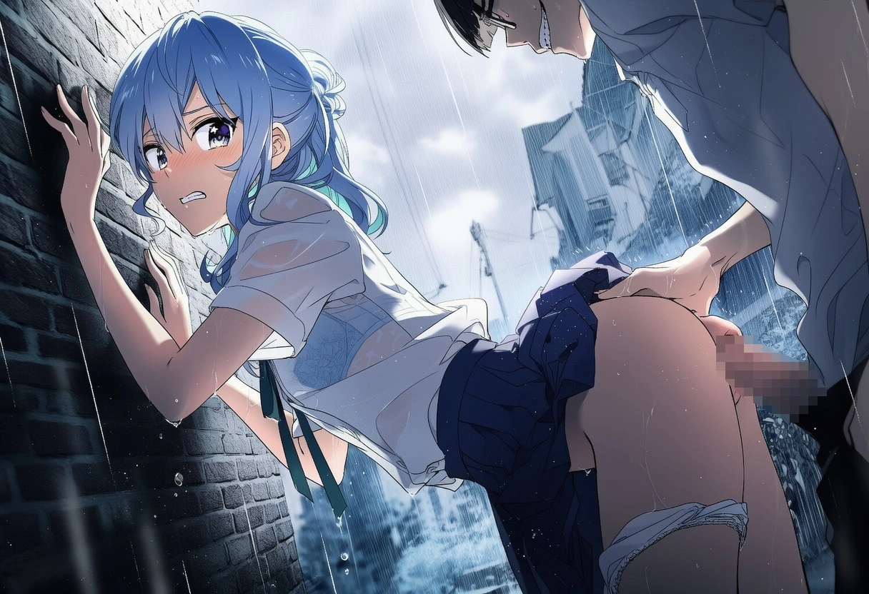 濡れ透けsiちゃん：雨天強姦 24
