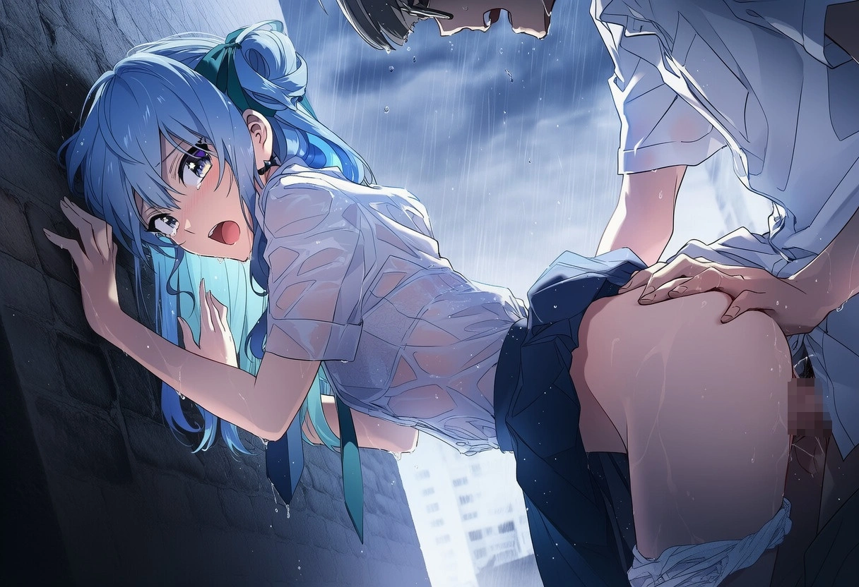 濡れ透けsiちゃん：雨天強姦 29